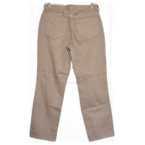 NWT L’AGENCE 90s High Waist Khaki Distressed Denim Rip Knee Ankle Crop Jean 25 - Picture 4 of 8